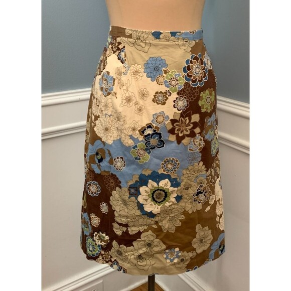 Vintage Intriguing Threads Skirt Womens 20W Floral A-Line Stretch Cotton USA - Picture 1 of 6